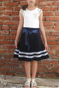 Спідниці плісе-гофре горох атлас, різні кольори, великі розміри