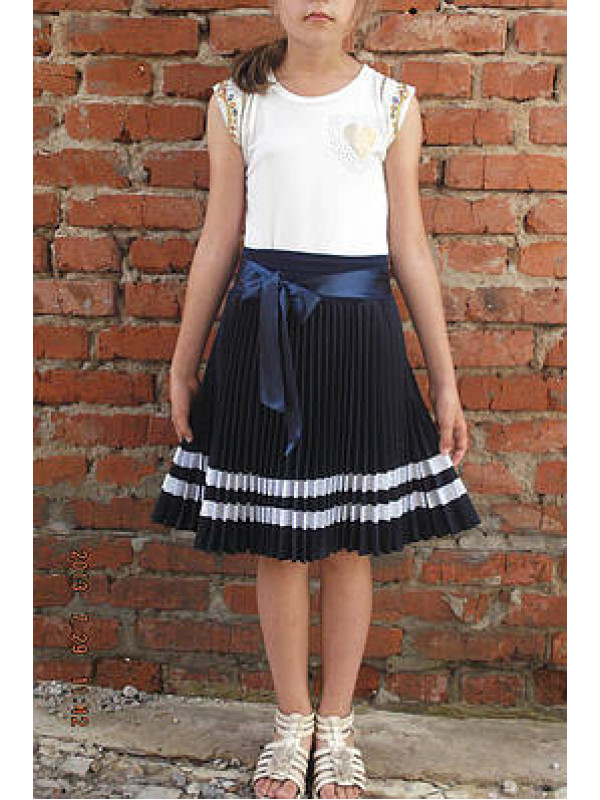 Спідниці плісе-гофре горох атлас, різні кольори, великі розміри